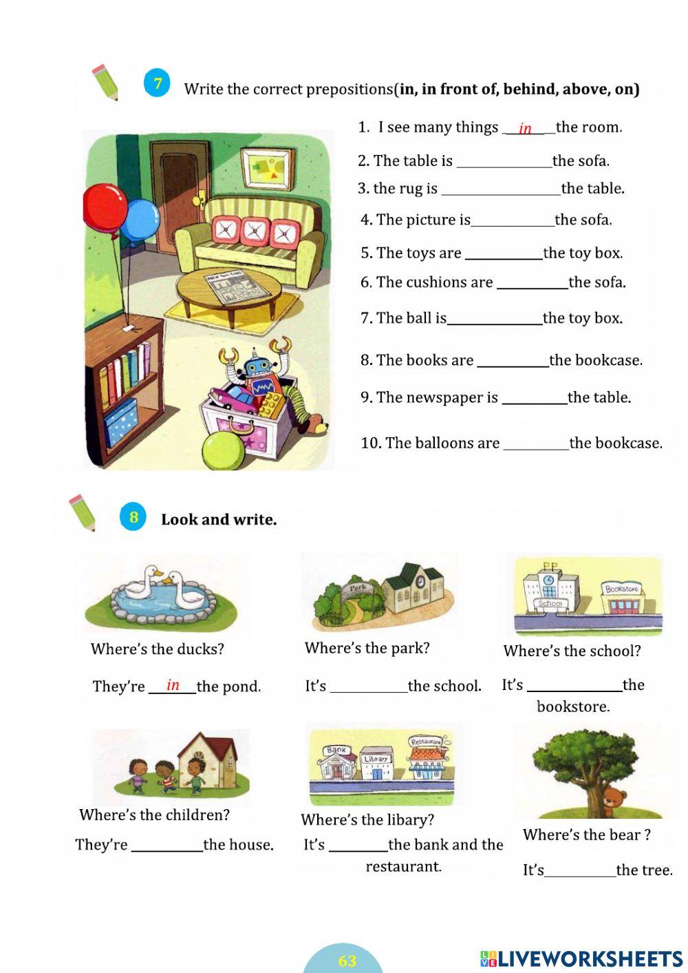 Prepositions of place
