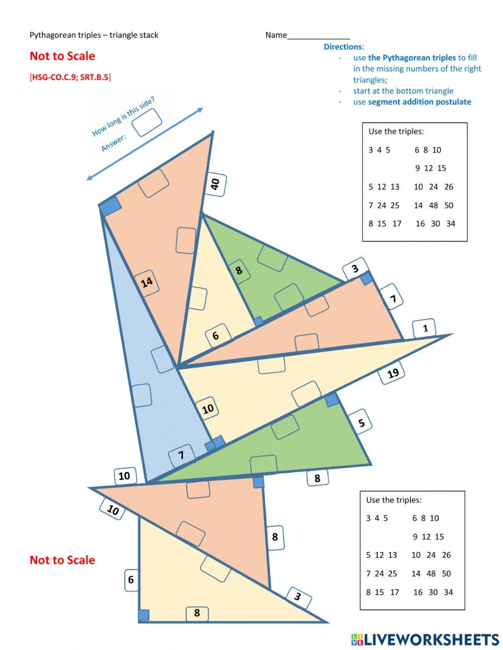 Pythagorean teorem - triple stack