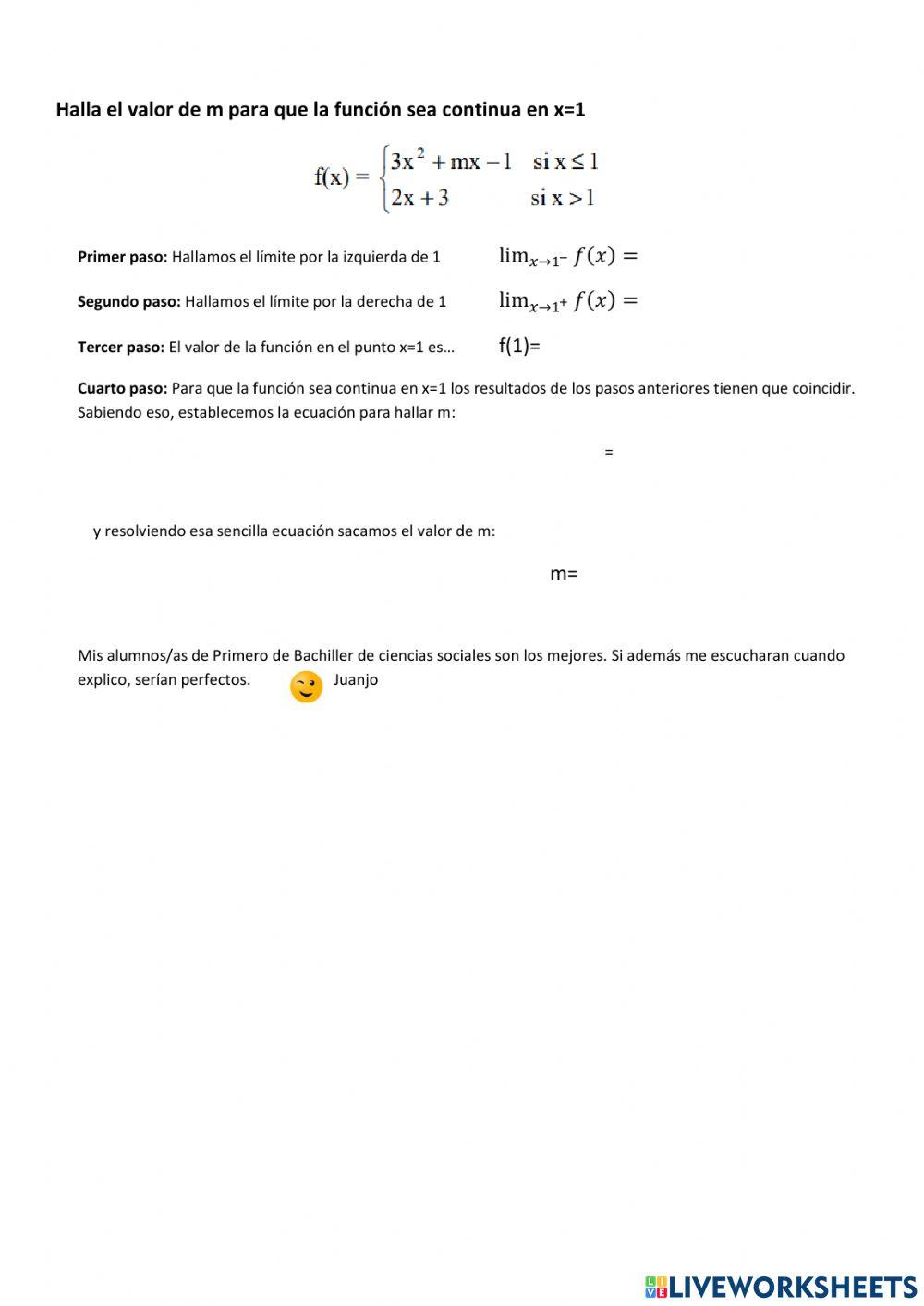 Limites de funciones por partes