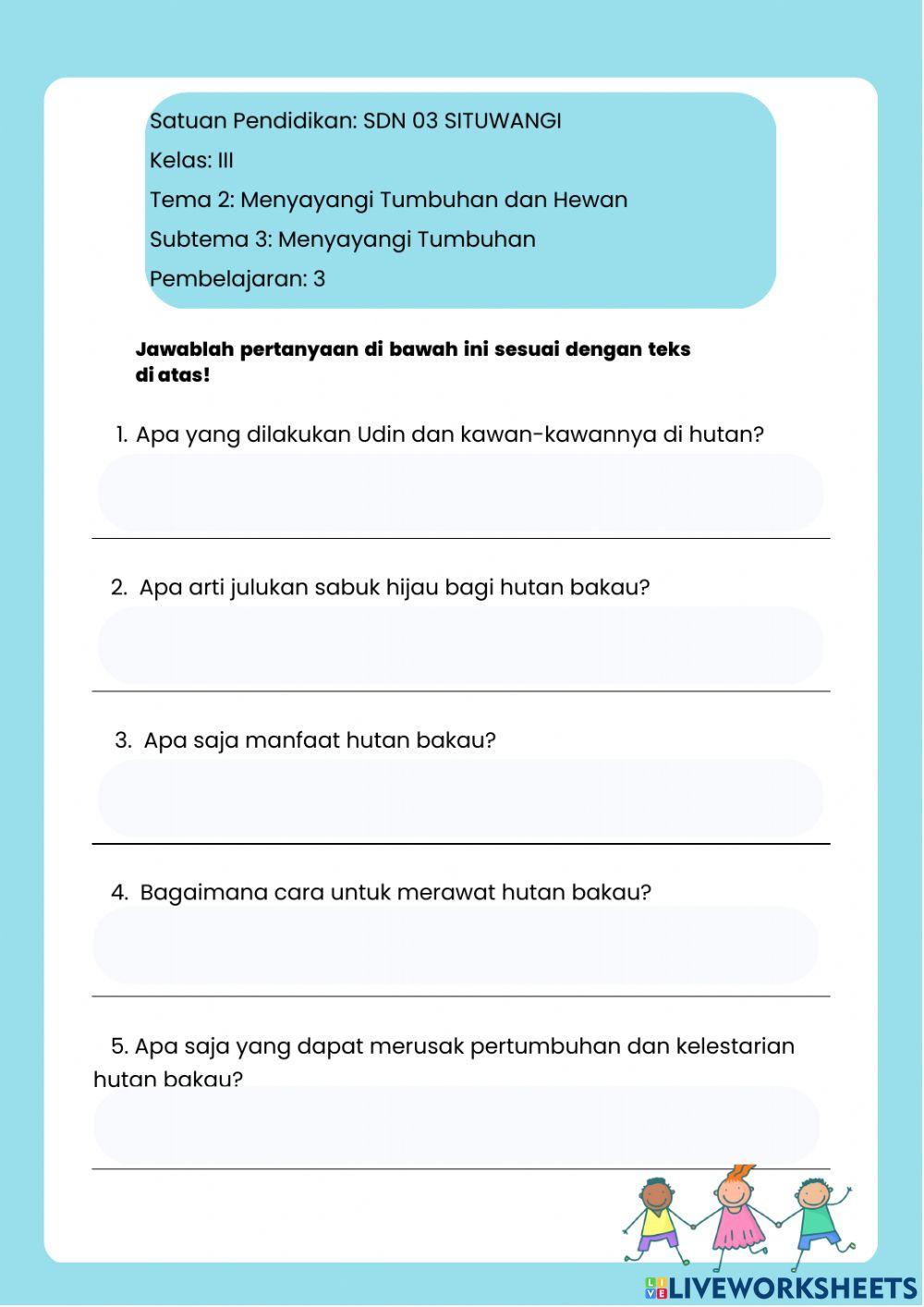 Pembelajaran Tematik Kelas 3 Tema 2 Subtema 3 Pembelajaran 3