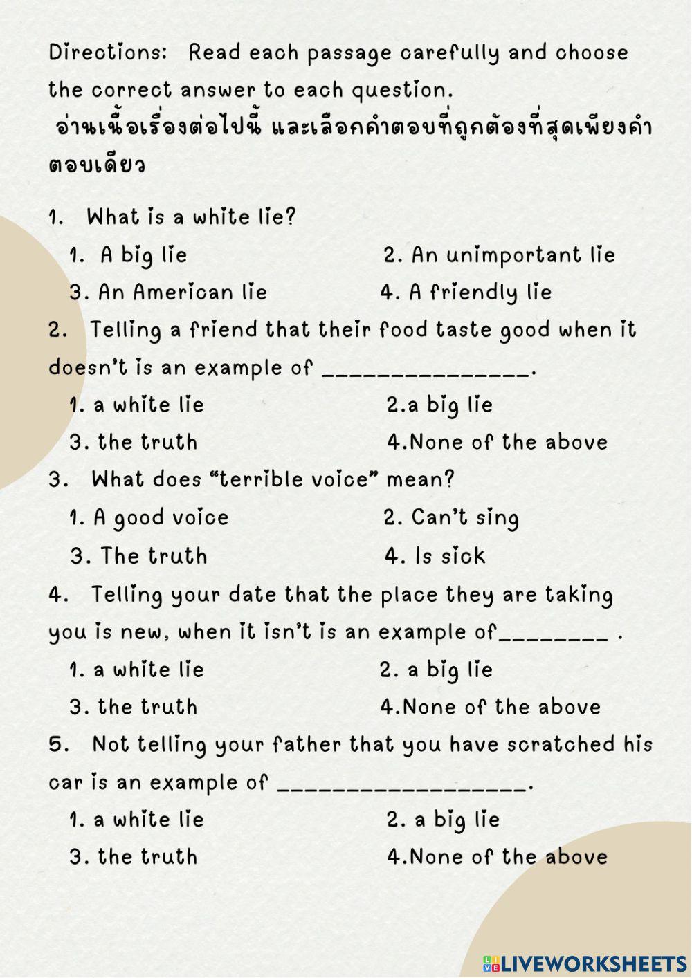 M.4-Reading-A little white lie