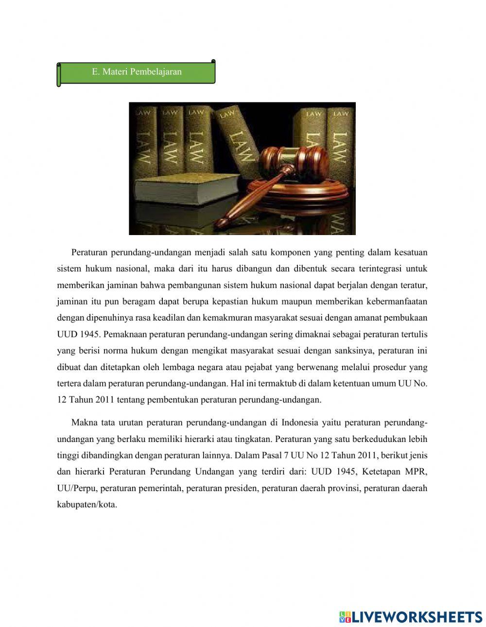 Tata Urutan Peraturan Perundang-undangan