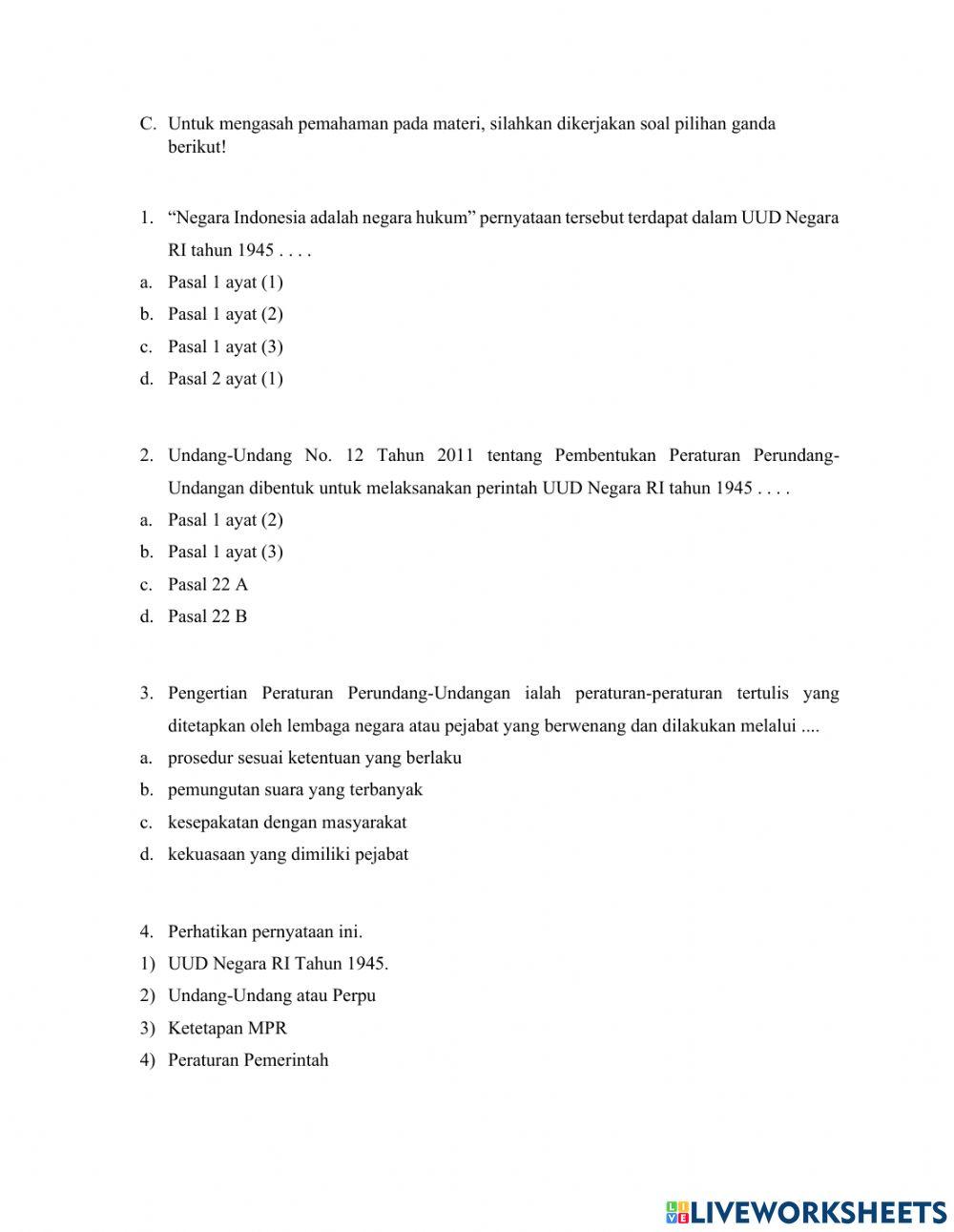 Tata Urutan Peraturan Perundang-undangan