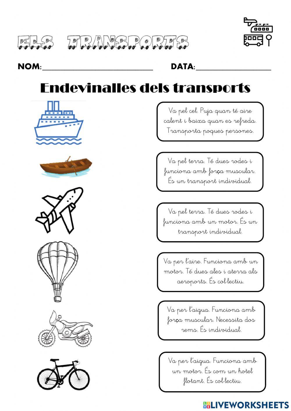 Endevinalles transports