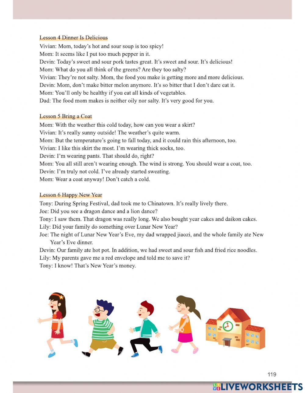 Let's Learn Chinese Book 4 A Text Translation