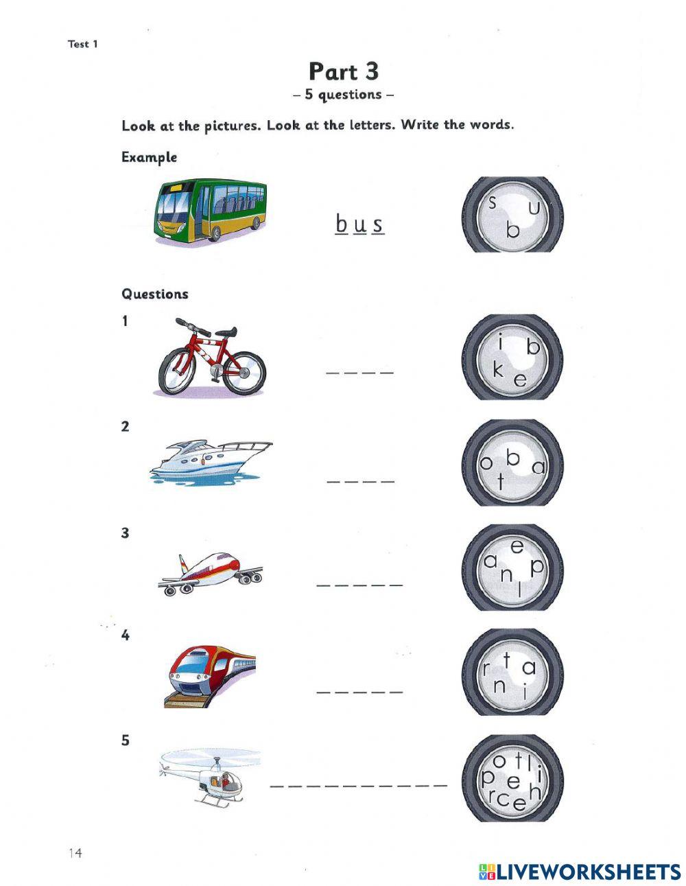 Starters 4- Test 1- R&W