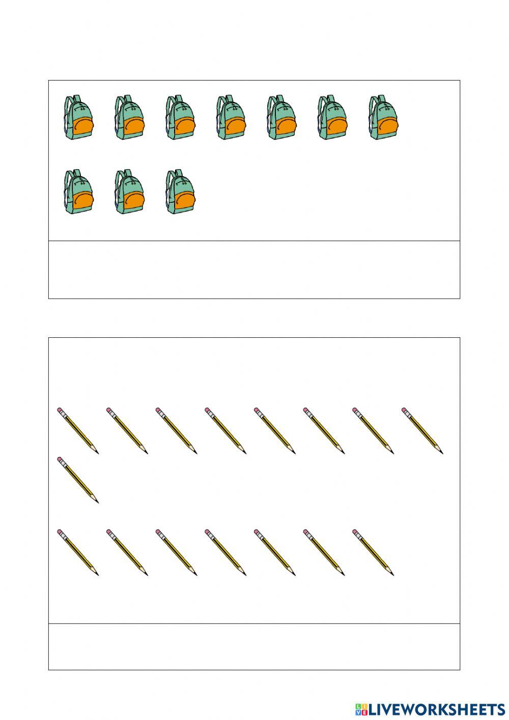 Conta e segna il numero corretto