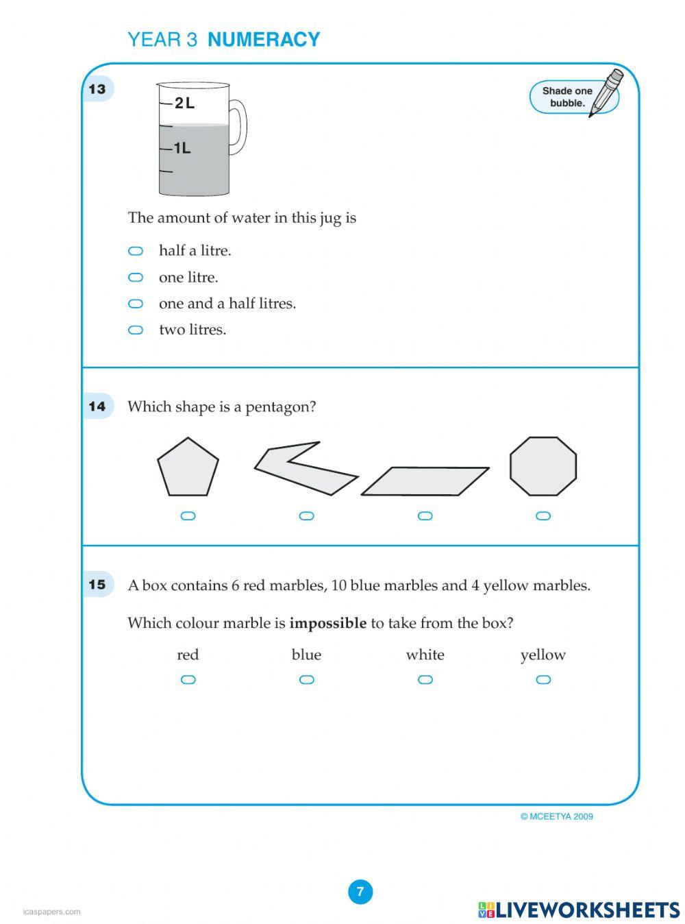 numeracy Akmal online exercise for | Live Worksheets