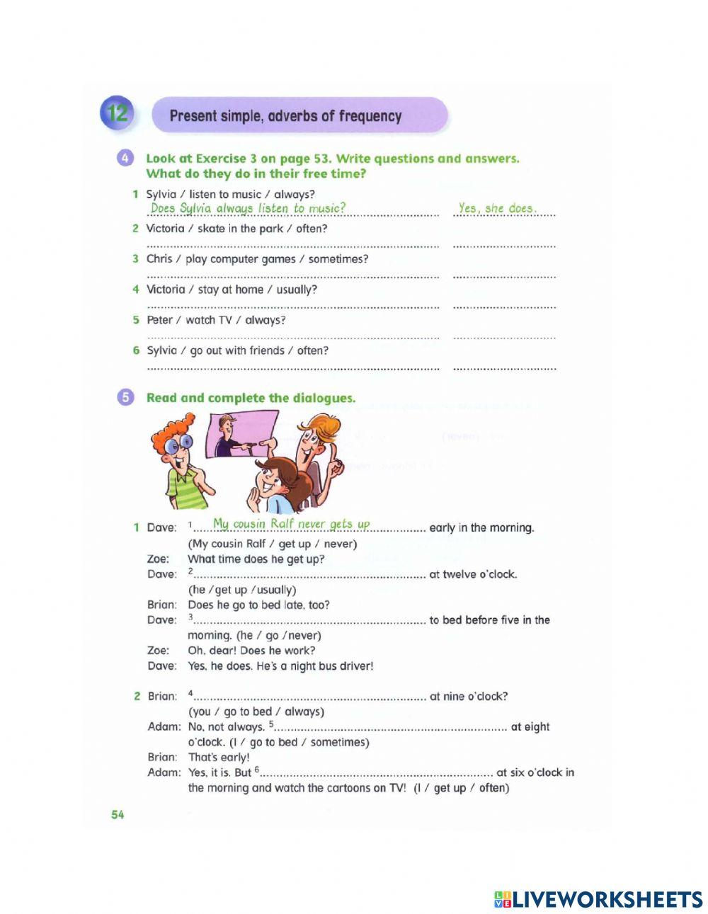 Idict 2 - Unit 4 - Grammar 2: Present simple, adverbs of frequency