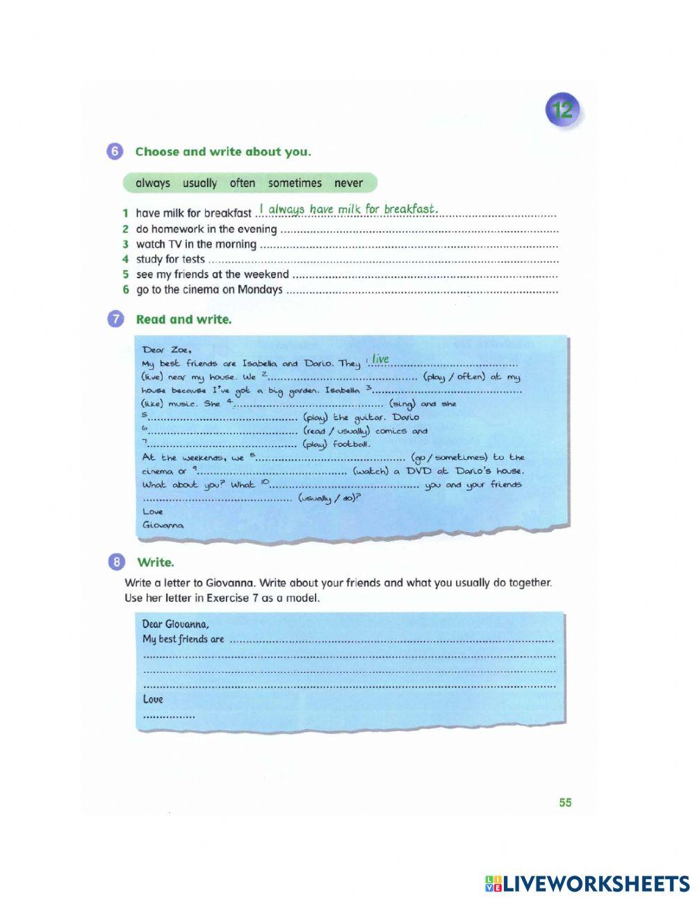Idict 2 - Unit 4 - Grammar 2: Present simple, adverbs of frequency