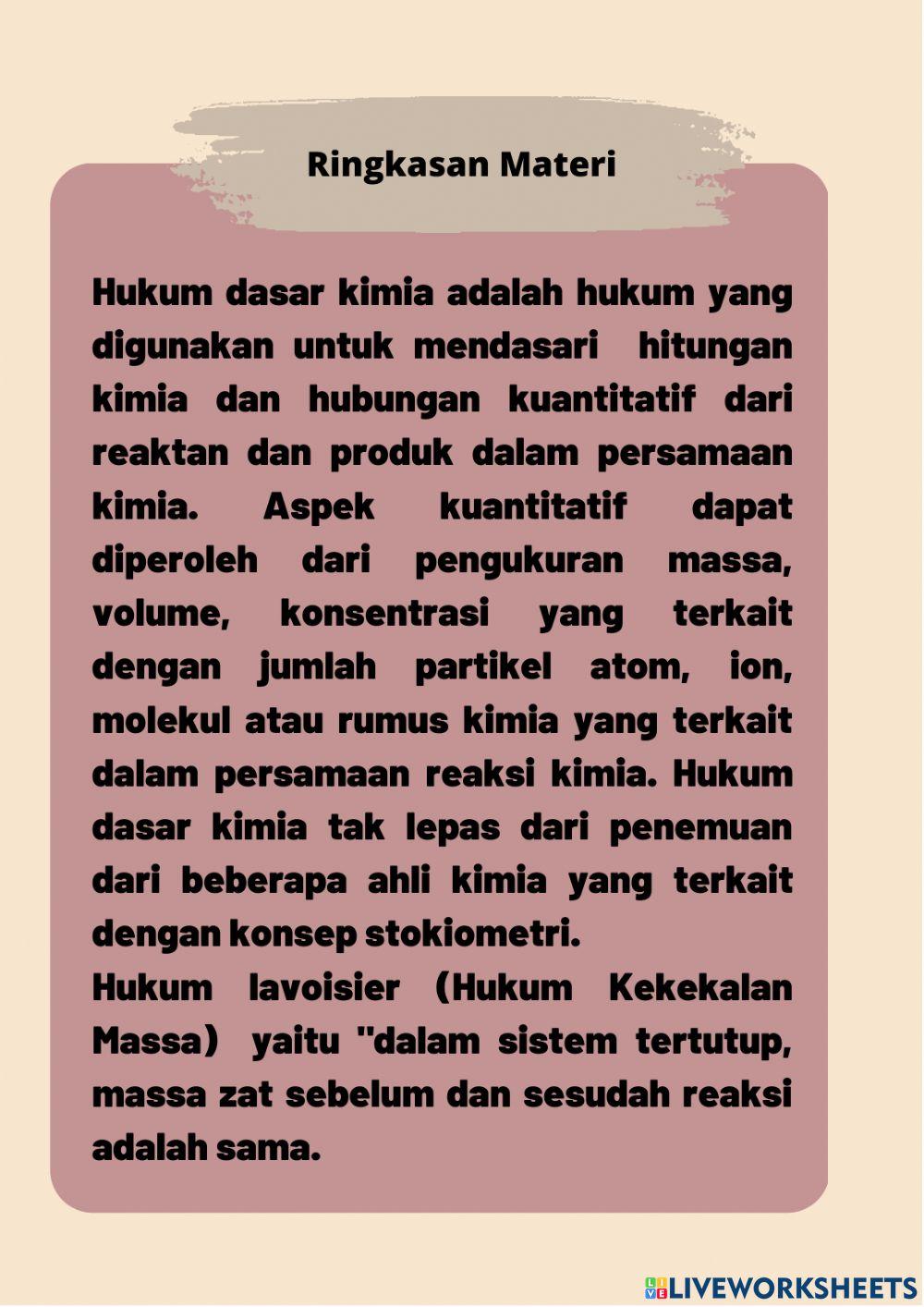 LKPD Hukum Lavoiser visual