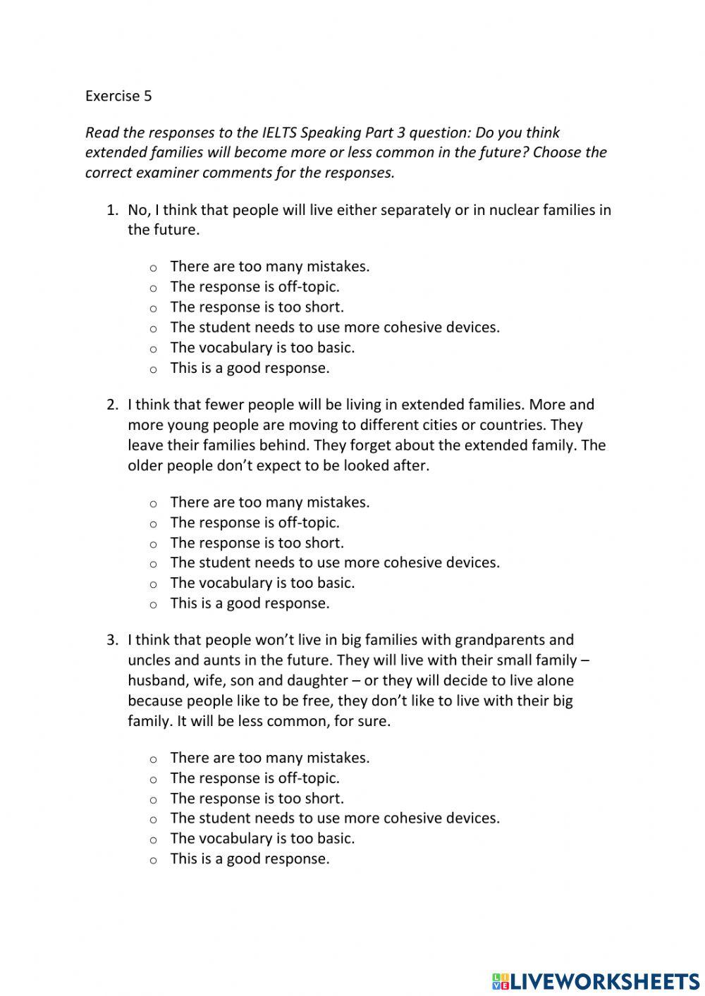 IE3, Unit 8, Speaking, Exercise 5