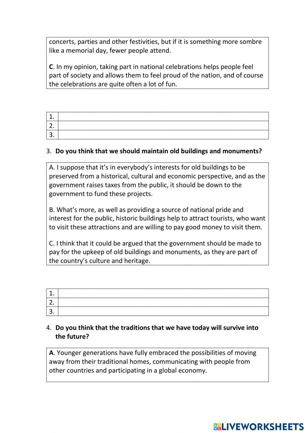 IE3, Unit 8, Speaking, Exercise 6