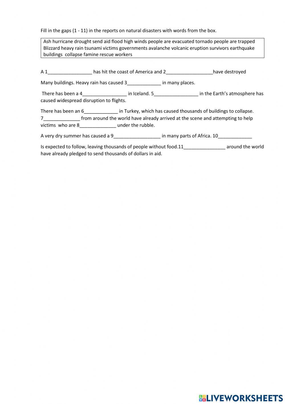 Nature and disasters