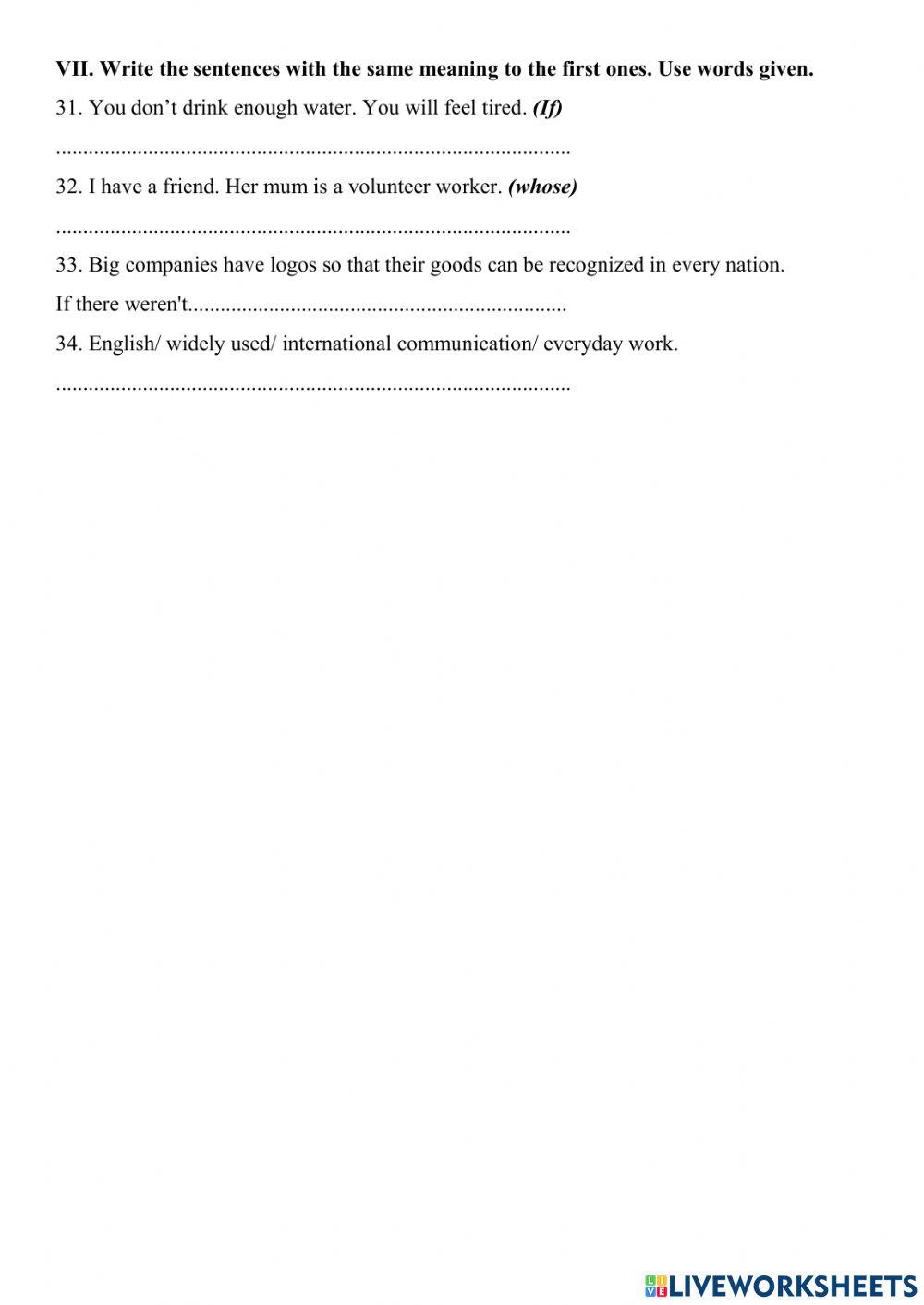 Grade 9: Midterm 2 Test