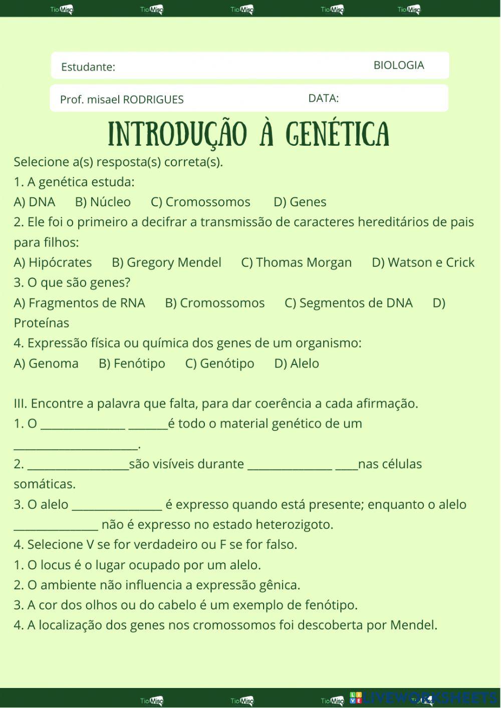 Introdução á Genética