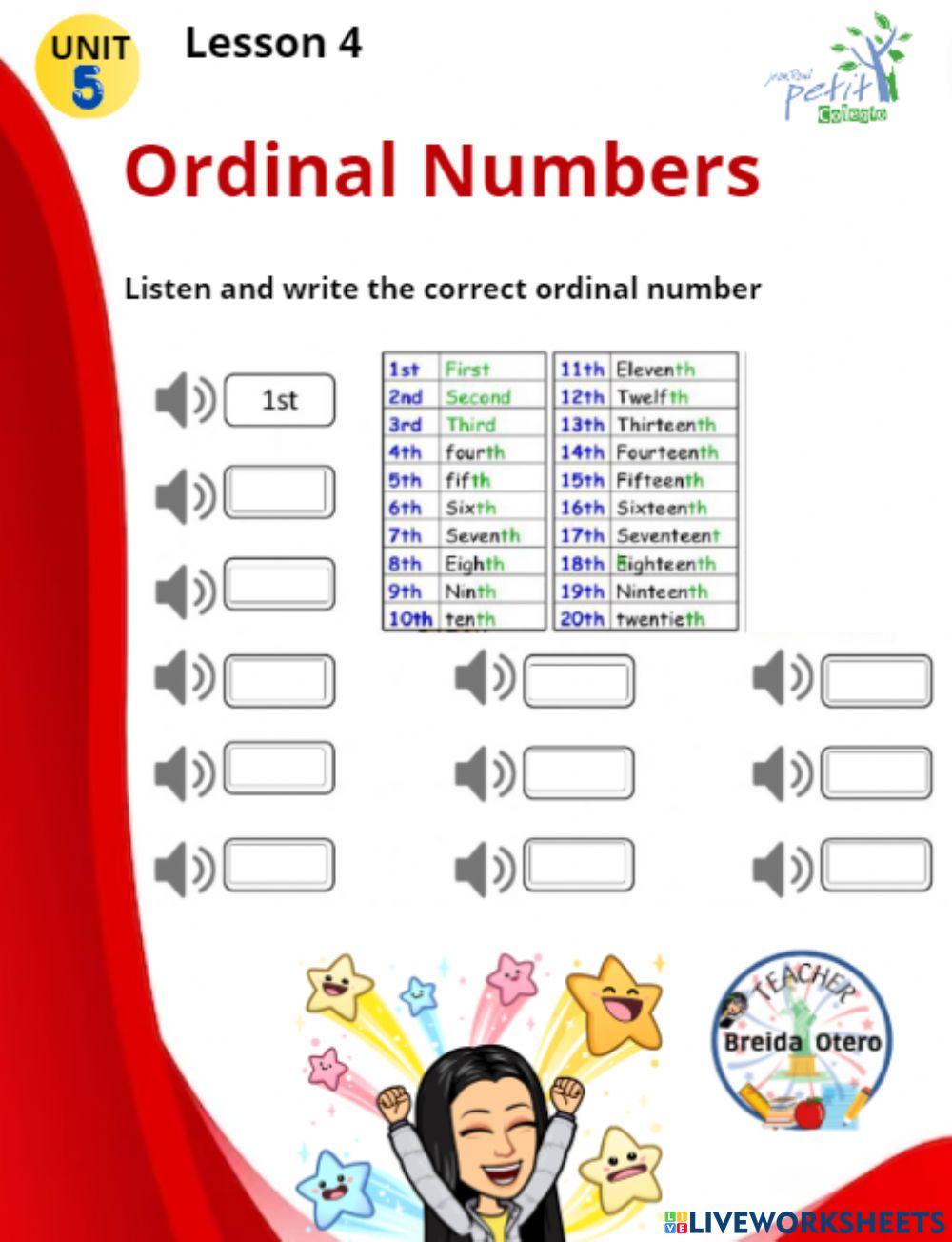 Ordinal numbers