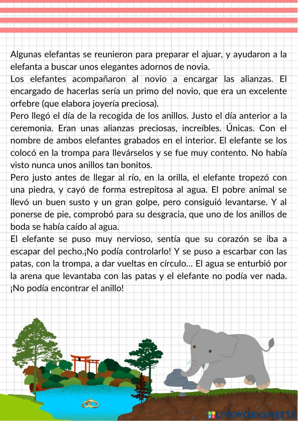 Comprensión de lectura y dictado