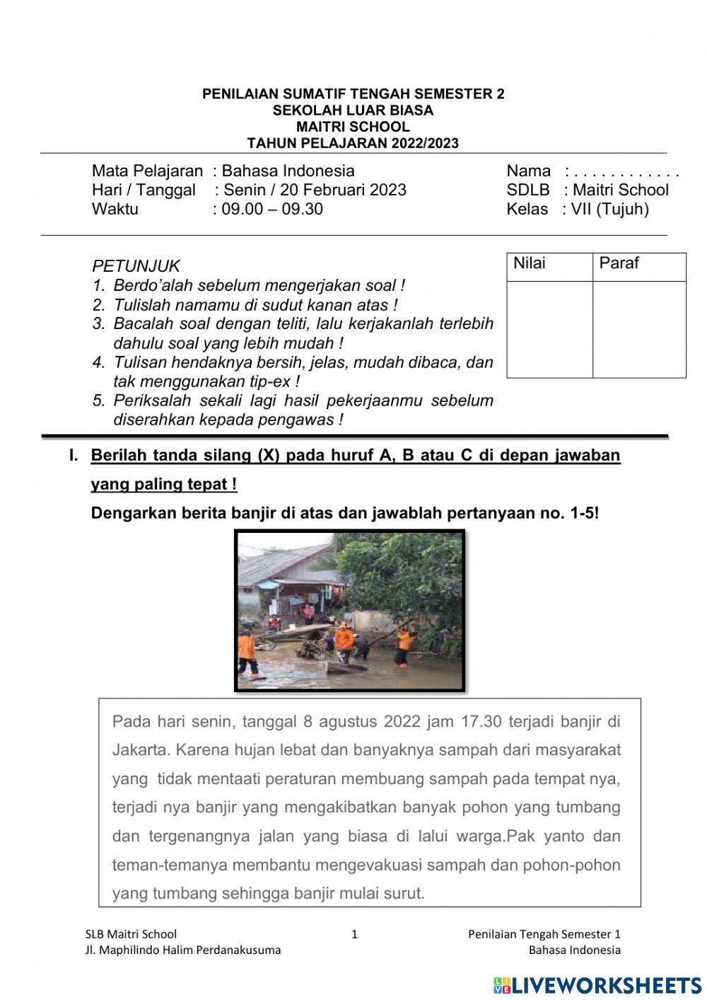 Pts bahasa indonesia