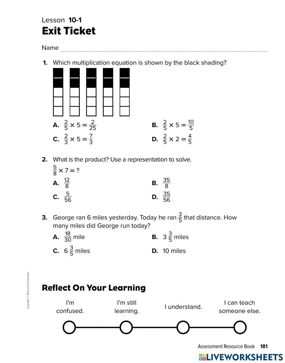 Multiply fractions by whole numbers