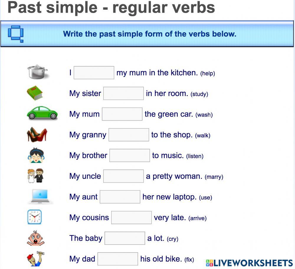 Past Simple Tense regullar verbs