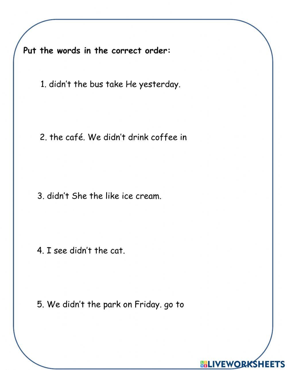 Past Simple Neagtive