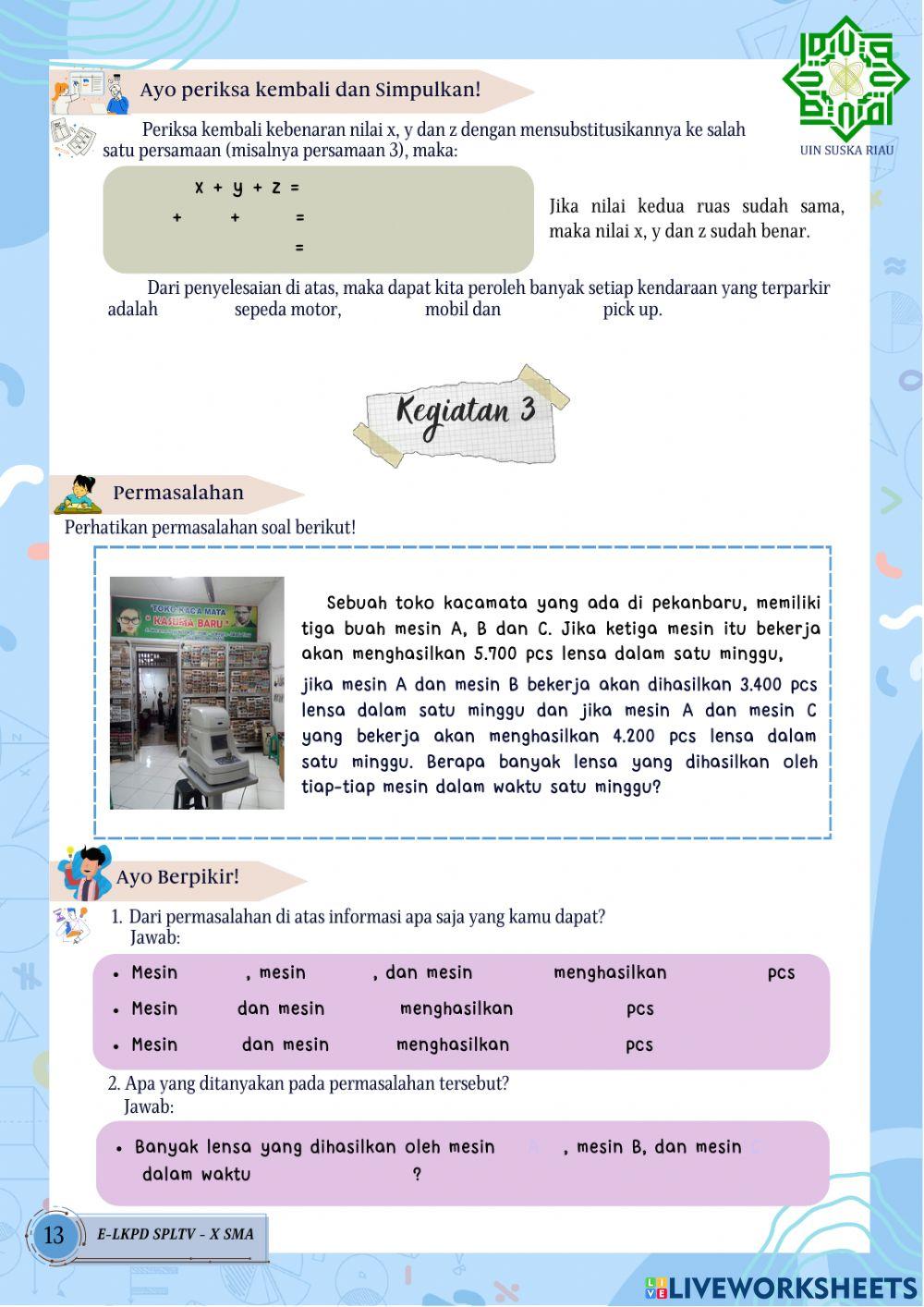 E-LKPD 2 Metode Substitus SPLTV