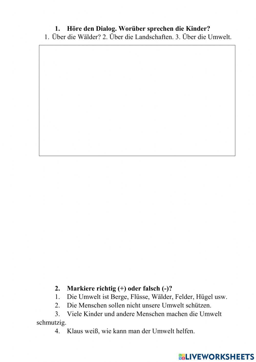 Dialog -Was ist die Umwelt:- Hören