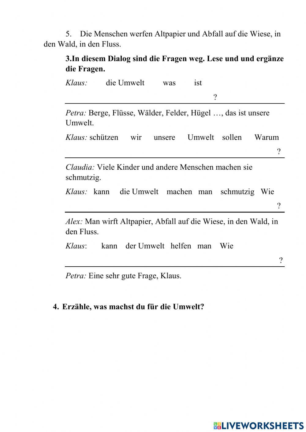 Dialog -Was ist die Umwelt:- Hören