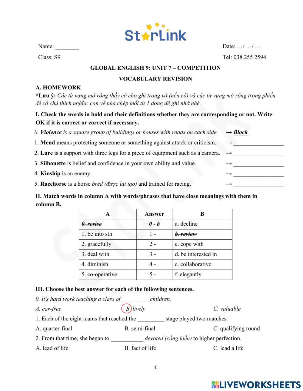 Foreign teacher-S9-Week 25-U7-Vocab revision