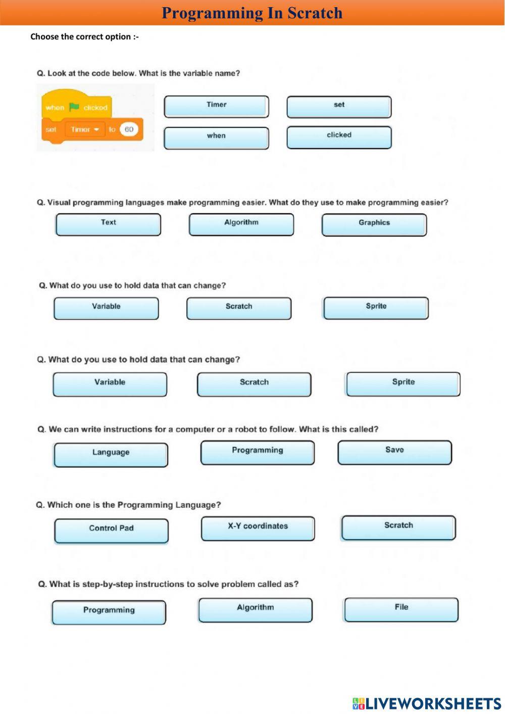 Programming In Free Interactive Worksheets 2296431 Programming In Free Interactive Worksheets 2296431