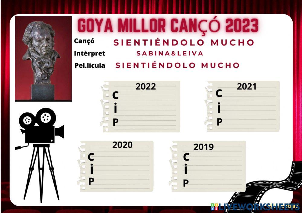 Premi Goya millor cançó