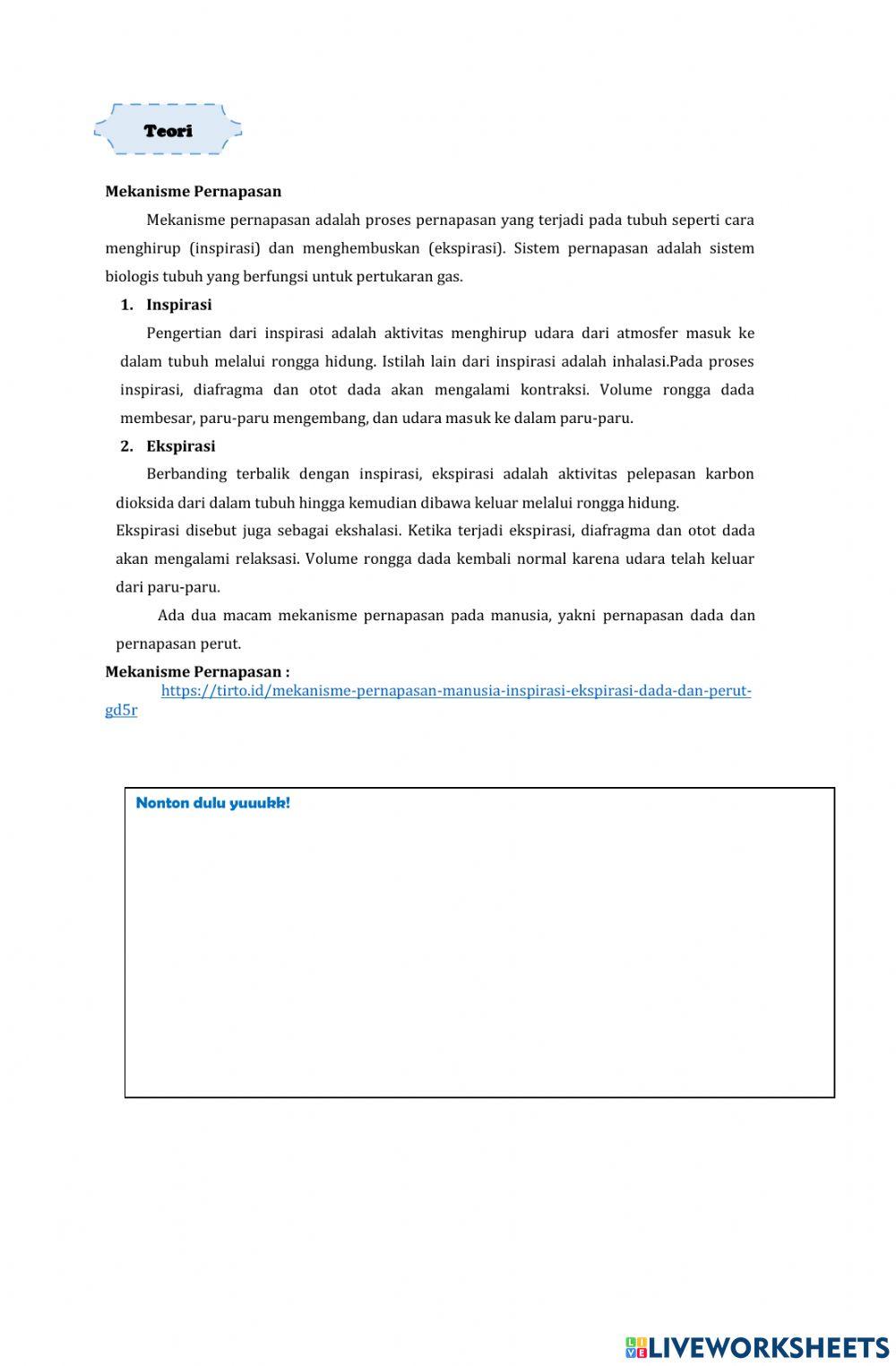 Mekanisme Pernapasan