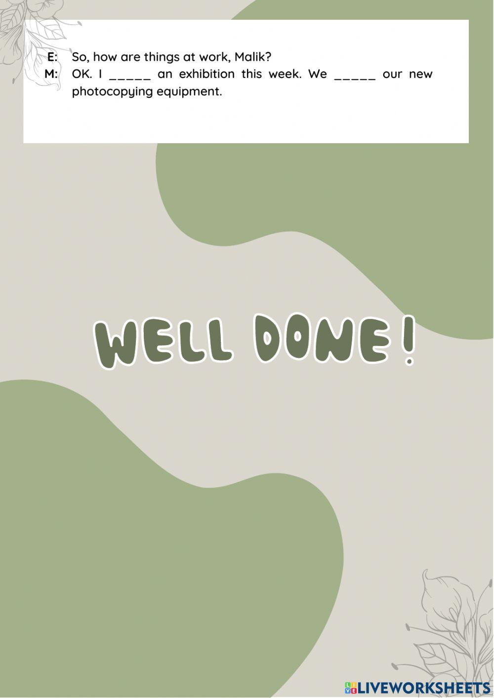 Vocabulary practice Outcomes Pre-Int unit 1 Jobs