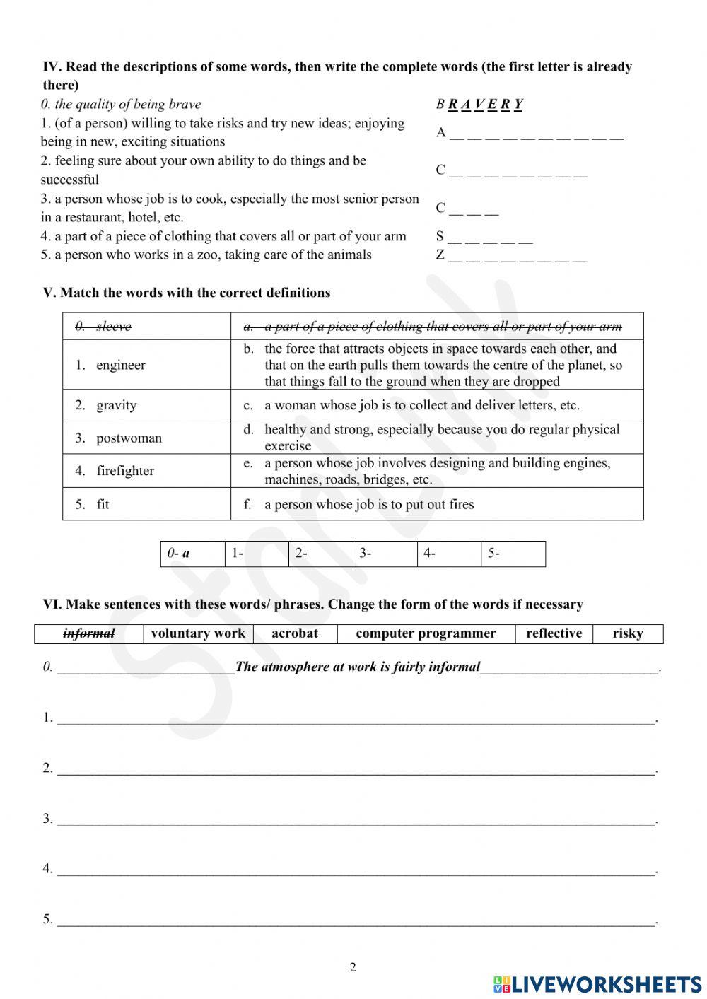 Foreign Teacher-S6-WEEK 25-U6-VOCAB REVISION