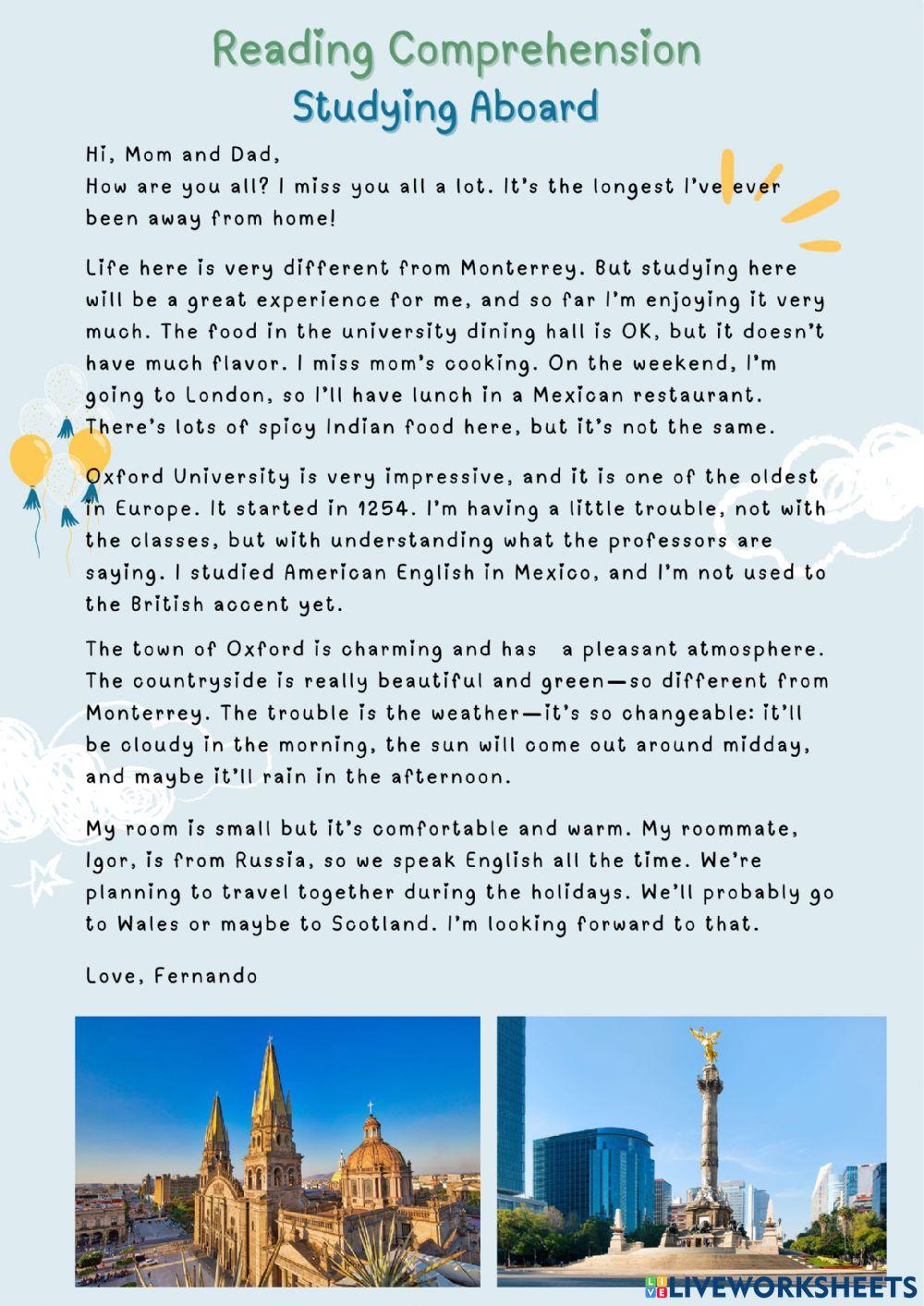 M.3-Reading-Studying Aboard