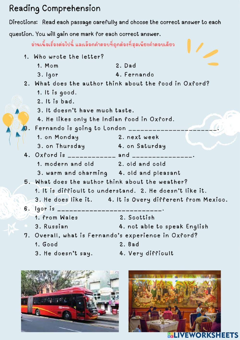 M.3-Reading-Studying Aboard