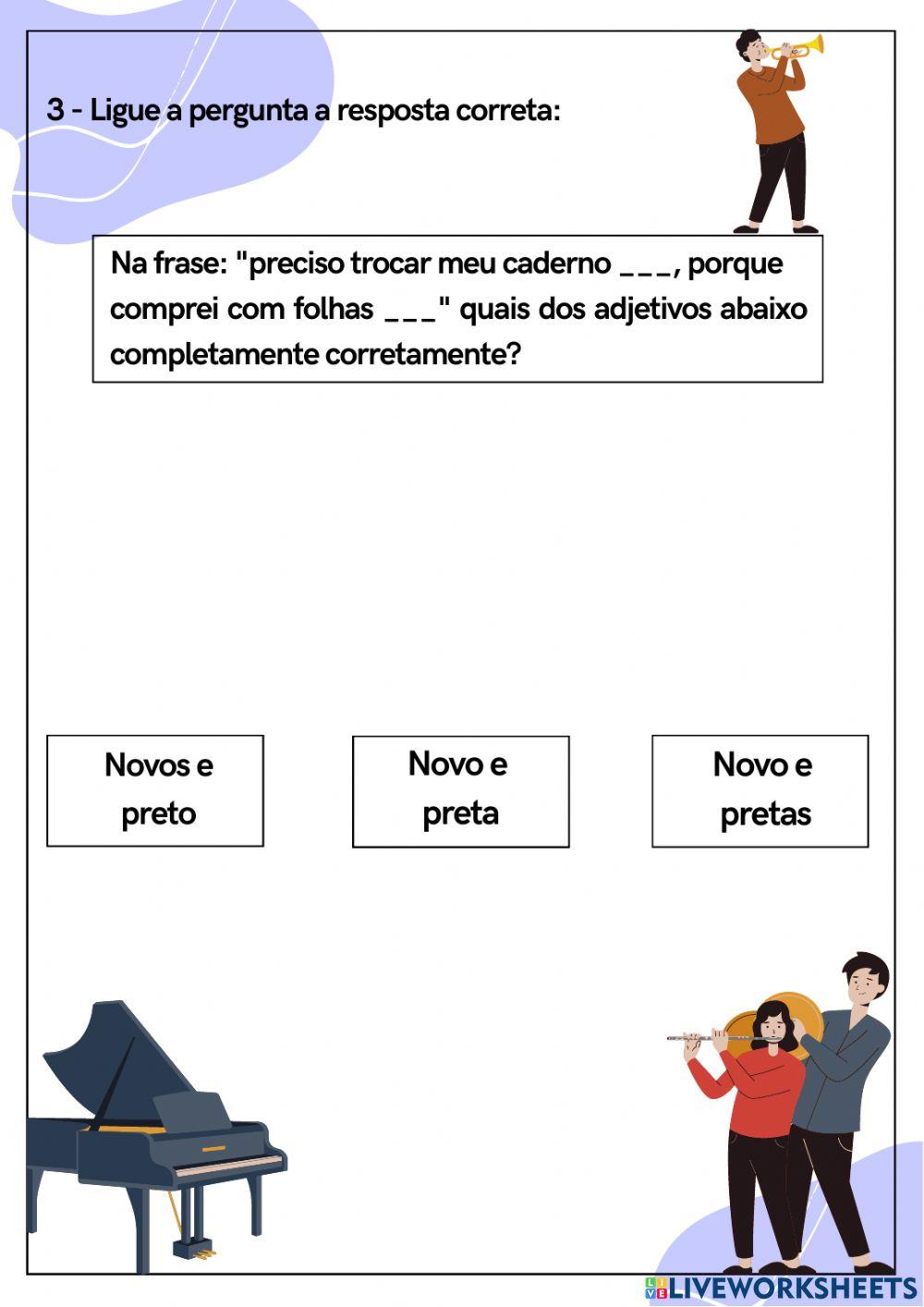 Concordância entre adjetivo e substantivo