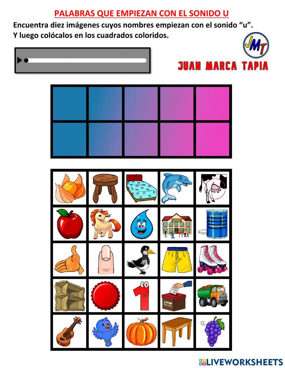 Palabras que empiezan con el sonido U