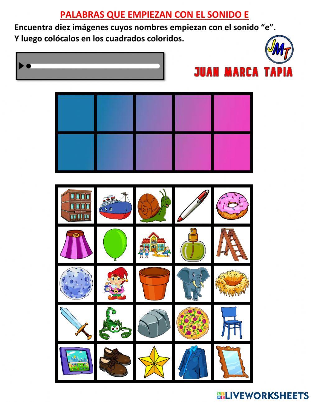 Palabras que empiezan con el sonido E