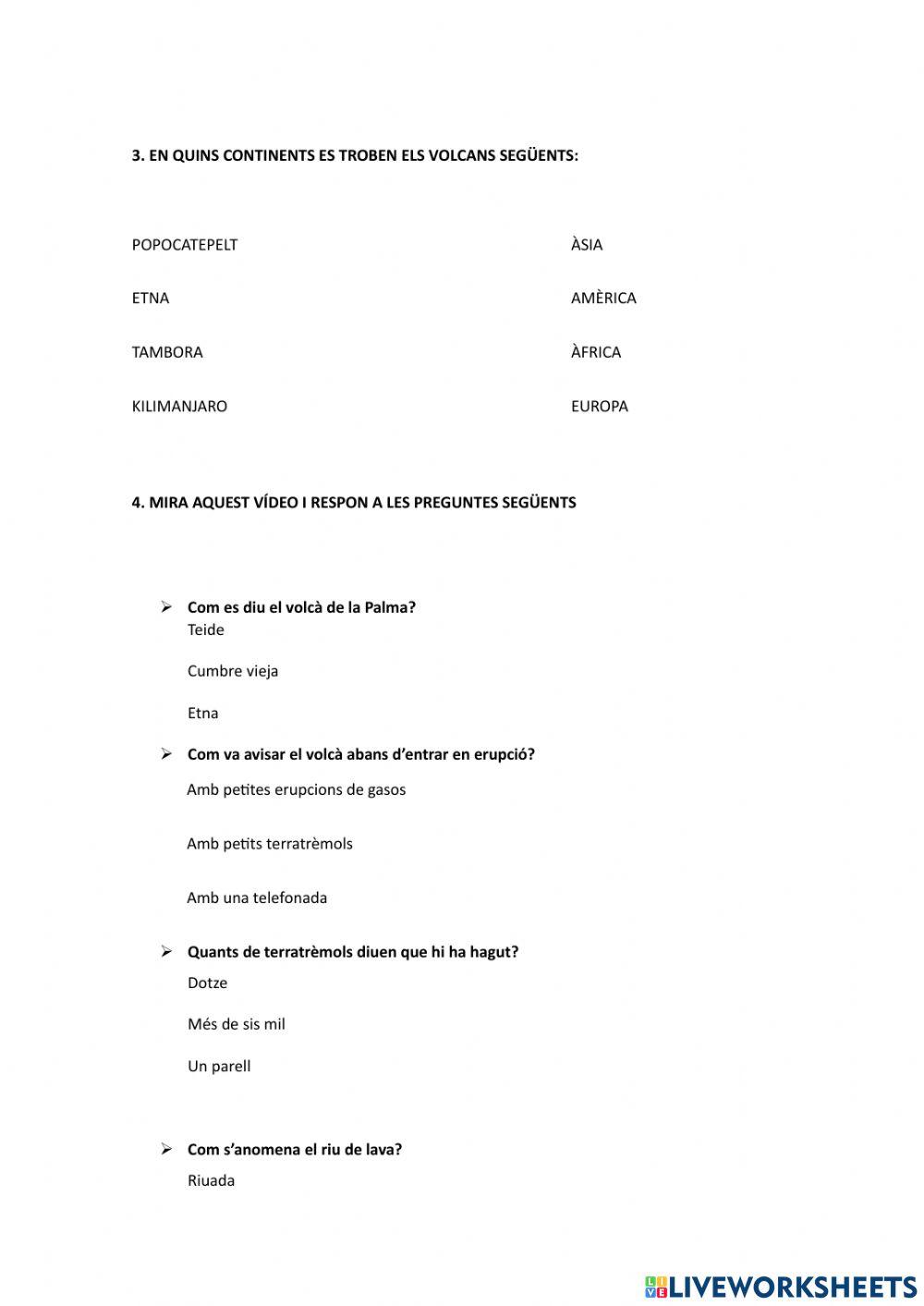 Treballam els volcans