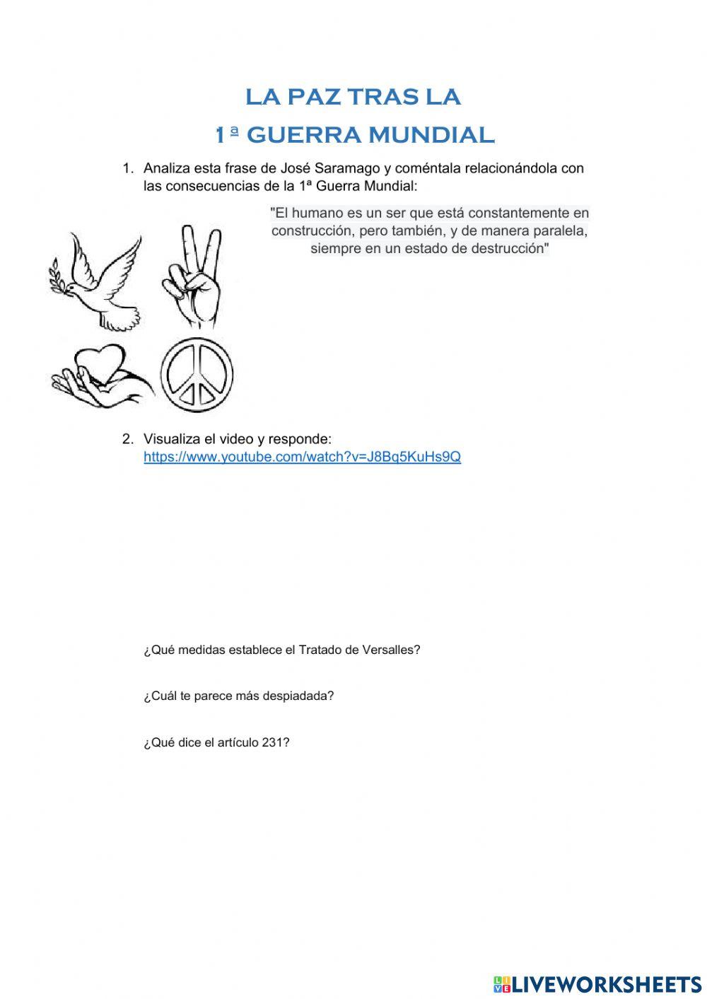 La paz, 1ª guerra mundial