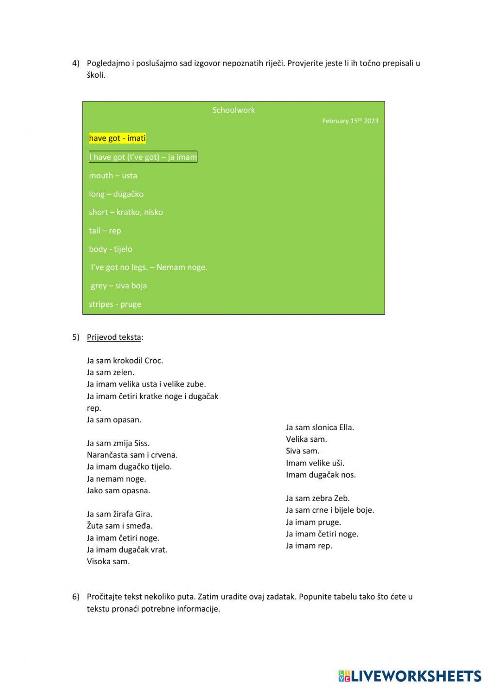 African animals (U2L3)