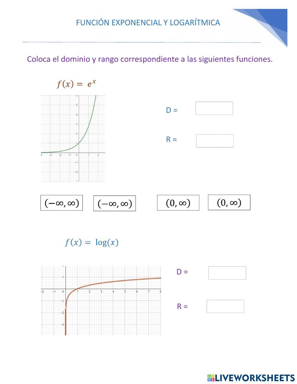 Función exponencial y logarítmica