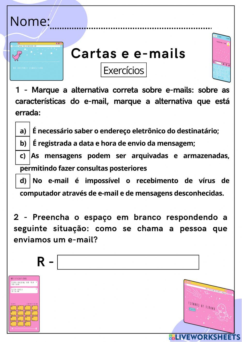 Cartas e e-mails