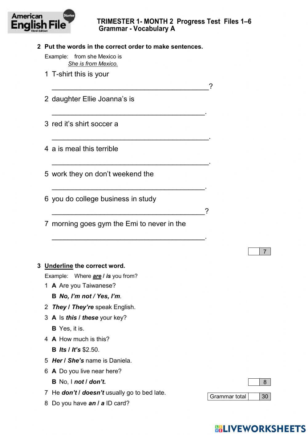 AINTRO A MONTH 2 TEST 2