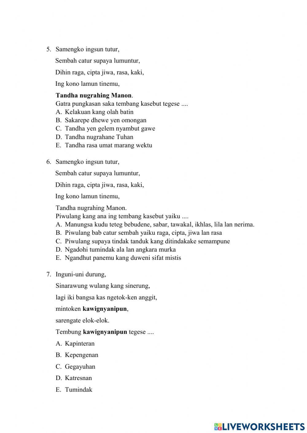 Latihan Soal Gambuh Kelas XI