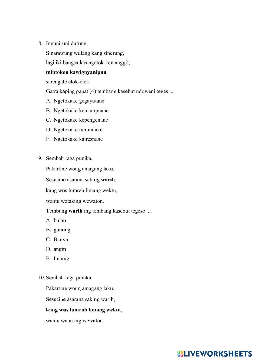 Latihan Soal Gambuh Kelas XI