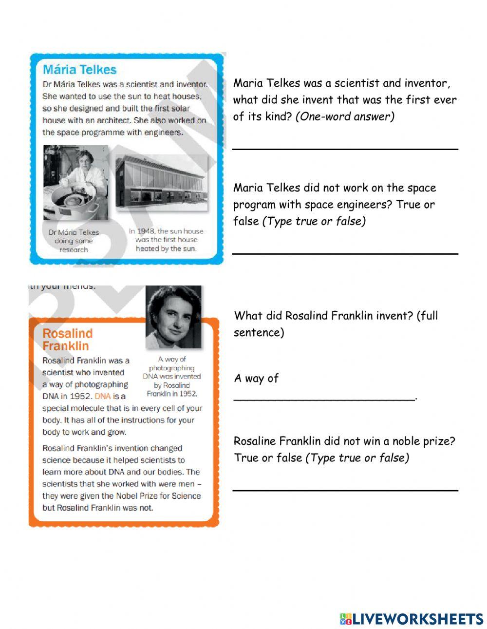 Female scientsit reading comprehension