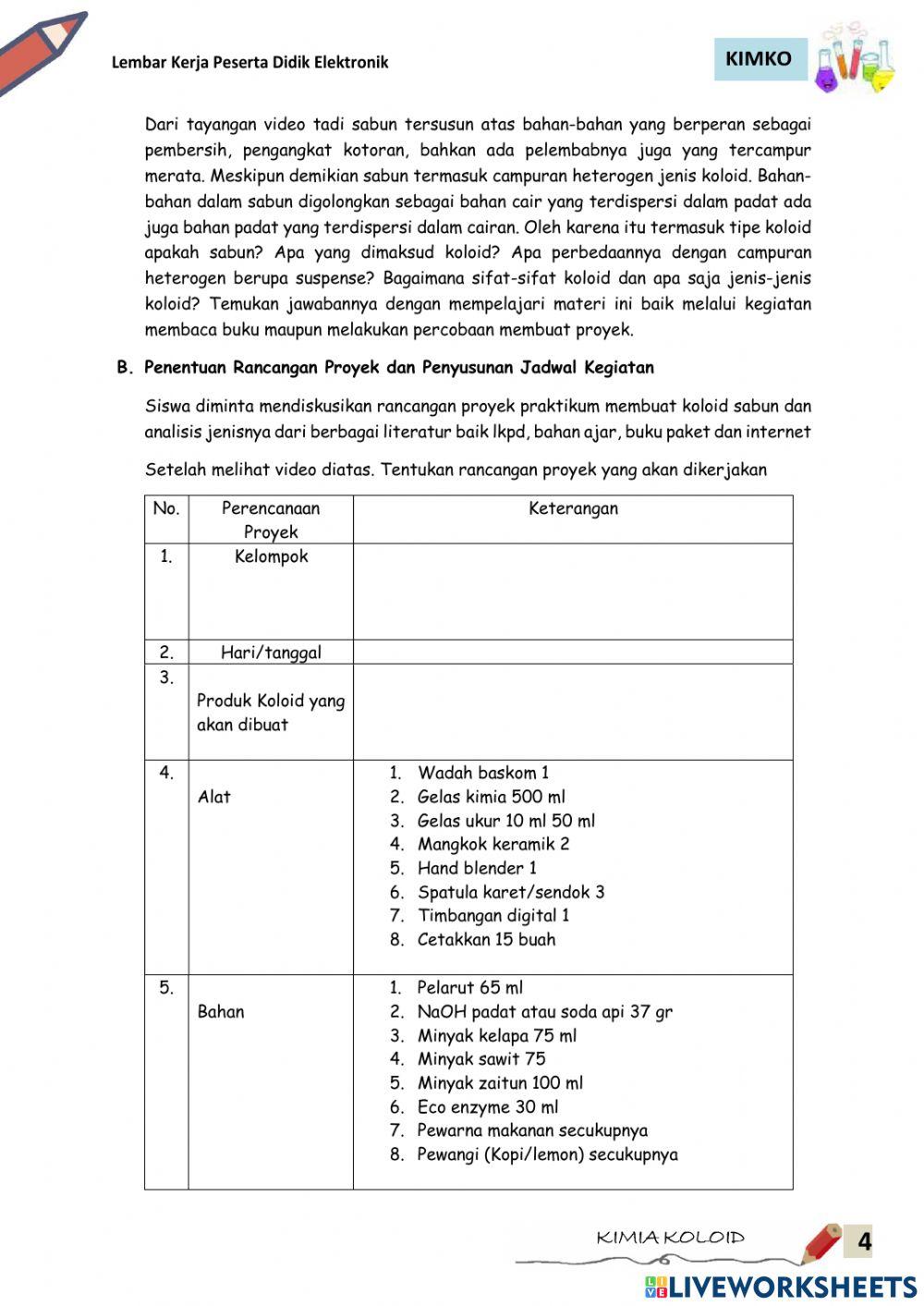 E-LKPD Pembuatan Produk Koloid Sabun Padat